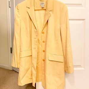 Ann Taylor LOFT | Silk Blazer in Light Yellow